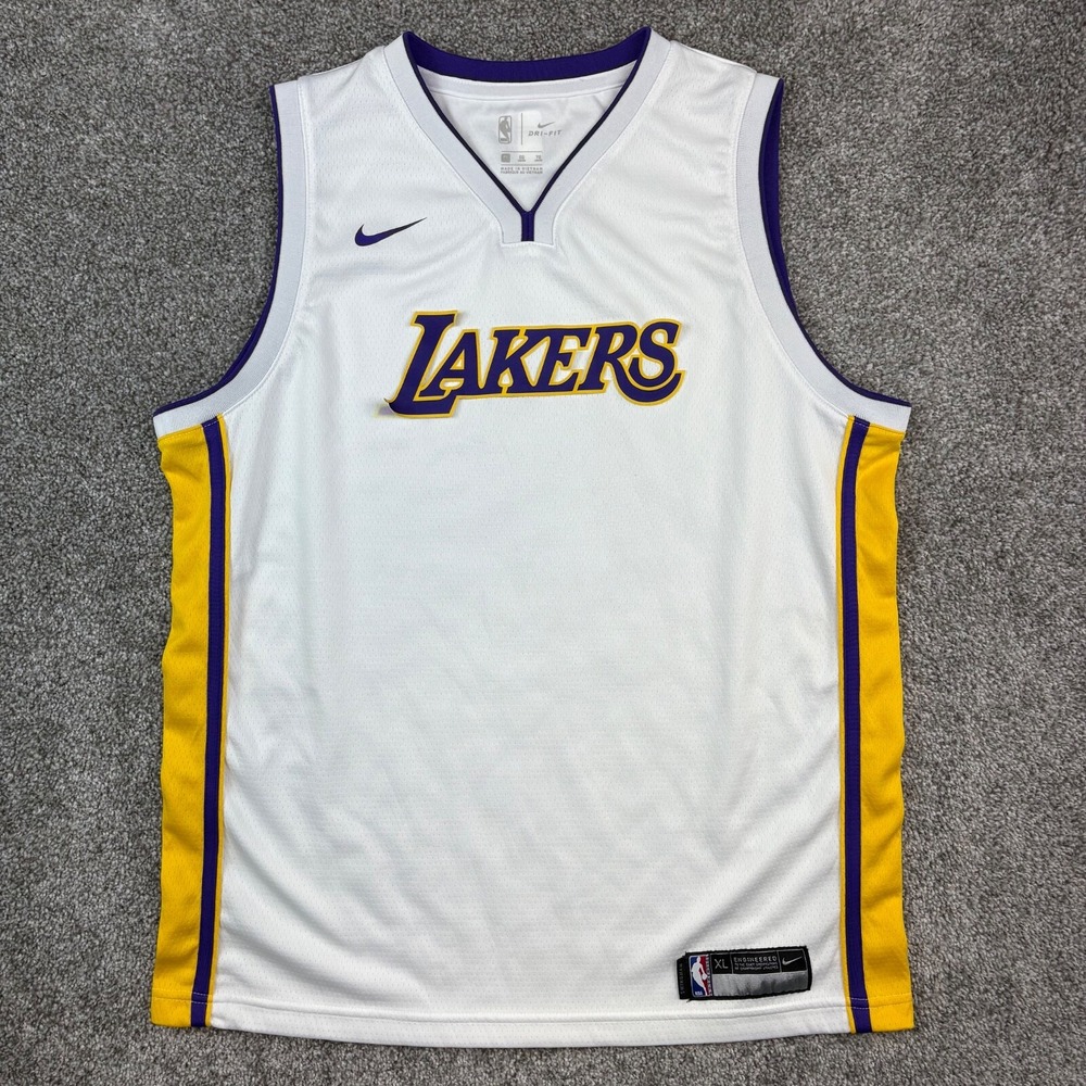 Los Angeles Lakers Basketball Jersey Mens‎ XL White Nike Swingman NBA Basketball